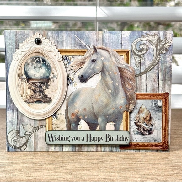 Handmade Unicorn Birthday Greeting Card - Picture 1 of 1